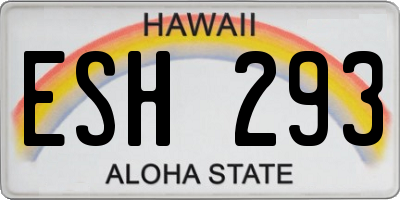 HI license plate ESH293