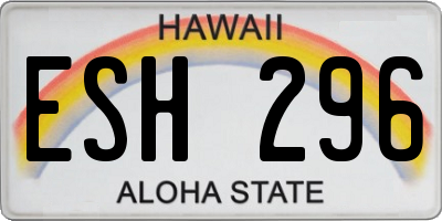 HI license plate ESH296