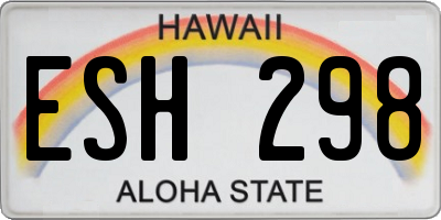 HI license plate ESH298