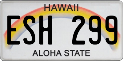 HI license plate ESH299