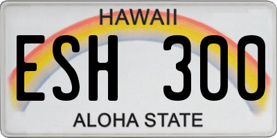 HI license plate ESH300