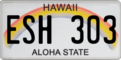 HI license plate ESH303