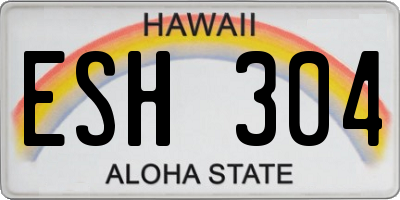 HI license plate ESH304
