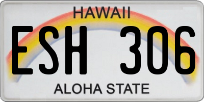HI license plate ESH306