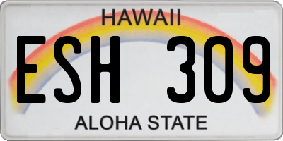 HI license plate ESH309
