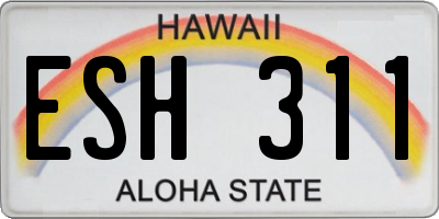 HI license plate ESH311