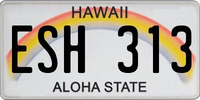 HI license plate ESH313