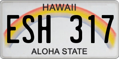 HI license plate ESH317
