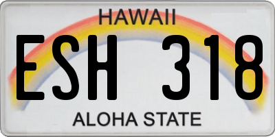 HI license plate ESH318