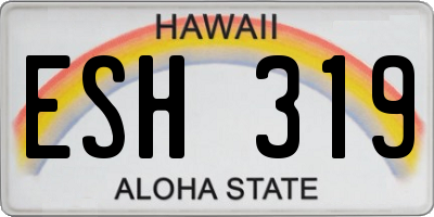 HI license plate ESH319