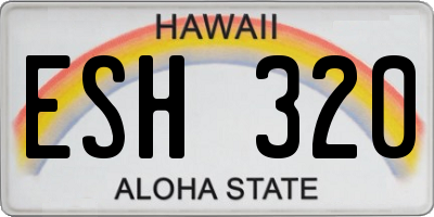 HI license plate ESH320
