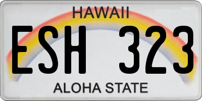 HI license plate ESH323