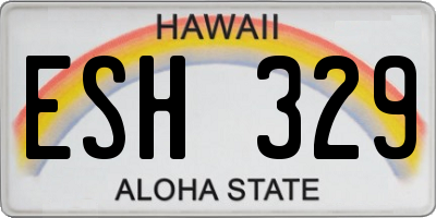 HI license plate ESH329