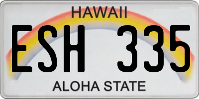 HI license plate ESH335
