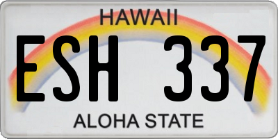 HI license plate ESH337