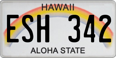 HI license plate ESH342