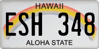 HI license plate ESH348