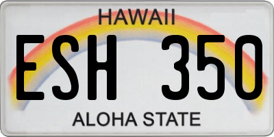 HI license plate ESH350