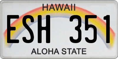 HI license plate ESH351