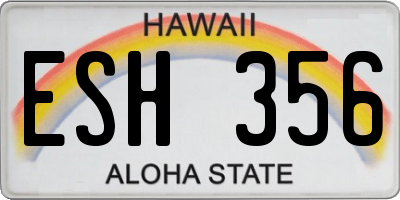 HI license plate ESH356
