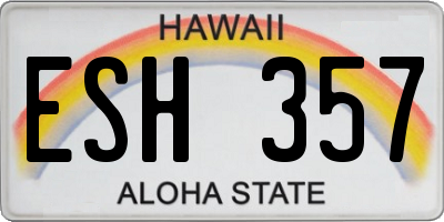 HI license plate ESH357
