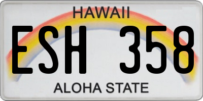 HI license plate ESH358