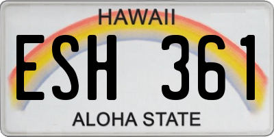 HI license plate ESH361