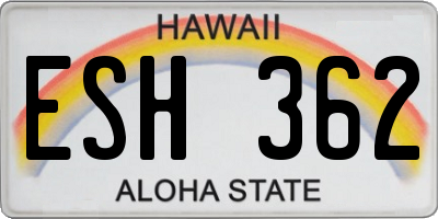 HI license plate ESH362