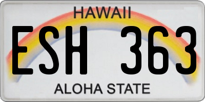 HI license plate ESH363