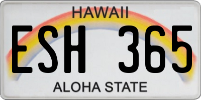 HI license plate ESH365