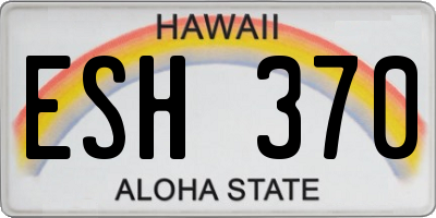 HI license plate ESH370