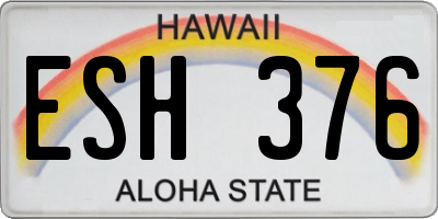 HI license plate ESH376