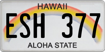 HI license plate ESH377