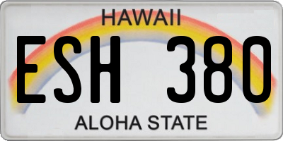 HI license plate ESH380