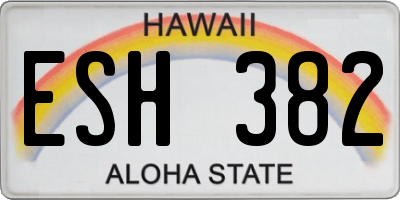 HI license plate ESH382