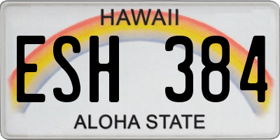 HI license plate ESH384