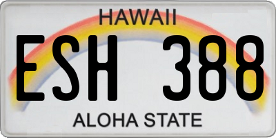 HI license plate ESH388