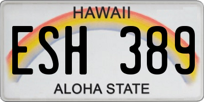 HI license plate ESH389