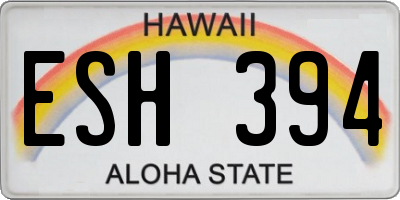 HI license plate ESH394