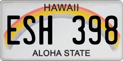 HI license plate ESH398