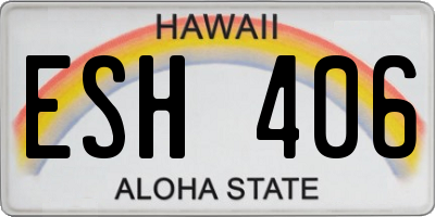 HI license plate ESH406
