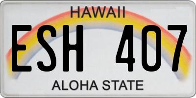 HI license plate ESH407