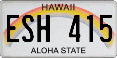 HI license plate ESH415