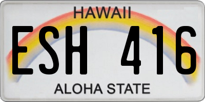 HI license plate ESH416