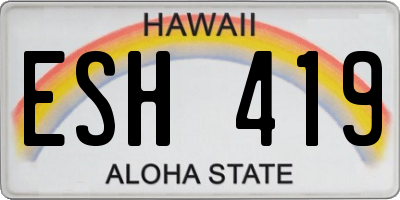 HI license plate ESH419