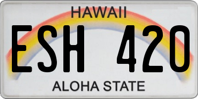 HI license plate ESH420