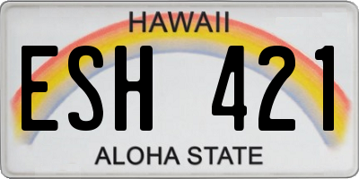 HI license plate ESH421