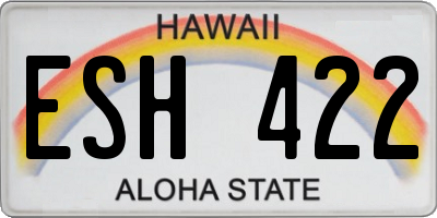 HI license plate ESH422