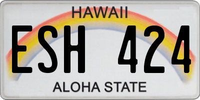 HI license plate ESH424