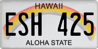 HI license plate ESH425